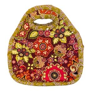 QUILTED V.B. INSPIRED Insulated Lunch Bag in Multi-Colored Floral Print